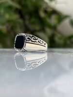 Black Onyx Silver Ring #003 - Image 3