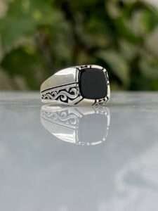 Black Onyx Silver Ring
