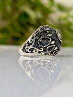 Black Onyx Silver Ring #005 - Image 4