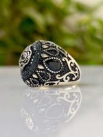Black Onyx Silver Ring #005 - Image 3