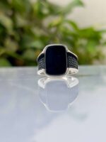 Black Onyx Silver Ring #006 - Image 3