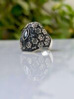 Black Onyx Silver Ring #010 - Image 3