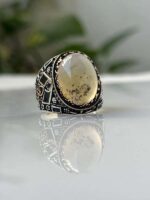 Yemeni Agate Stone Silver Ring #009 - Image 4