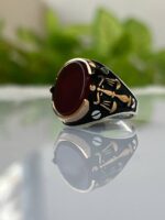 Agate Stone Silver Ring #020