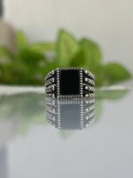 Black Onyx Stone Silver Ring #021 - Image 6