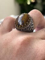 Tiger Eye Stone Silver Ring #022 - Image 7