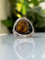 Tiger Eye Stone Silver Ring #022 - Image 8