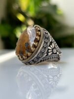 Tiger Eye Stone Silver Ring #022 - Image 4