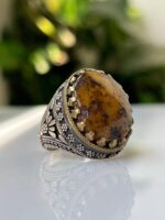 Tiger Eye Stone Silver Ring #022