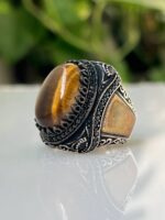 Tiger Eye Stone Silver Ring #024 - Image 4