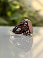 Agate Stone Silver Ring #025 - Image 5