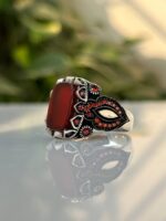 Agate Stone Silver Ring #025 - Image 4