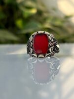 Agate Stone Silver Ring #025 - Image 3