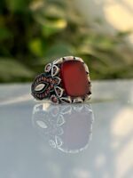 Agate Stone Silver Ring #025