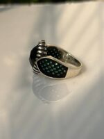 Green Zircon Stone Silver Ring #033 - Image 5