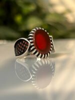 Agate Stone Silver Ring #32 - Image 4