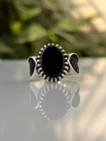 Black Onyx Stone Silver Ring #031 - Image 4