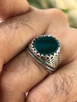 Black Onyx Stone Silver Ring #028 - Image 7