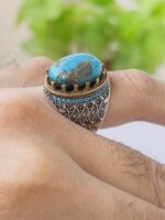 Turquoise Stone Silver Ring #047 - Image 2