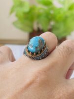 Turquoise Stone Silver Ring #047 - Image 5