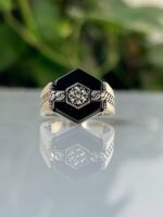 Black Onyx Stone Silver Ring#043 - Image 6