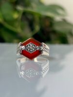 Agate Stone Silver Ring #041 - Image 7