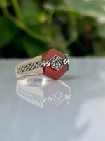 Agate Stone Silver Ring #041 - Image 6