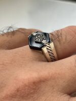 Black Onyx Stone Silver Ring#043 - Image 2