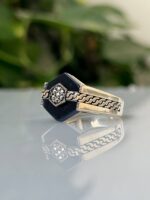 Cat's Eye Stone Silver Ring #042 - Image 3