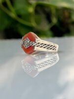 Agate Stone Silver Ring #041 - Image 4