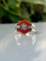 Agate Stone Silver Ring #041 - Image 3