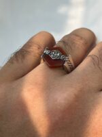 Agate Stone Silver Ring #041 - Image 2