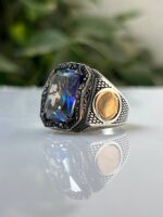Mystic Topaz Stone Silver Ring #038 - Image 4