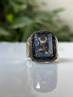 Mystic Topaz Stone Silver Ring #038 - Image 3