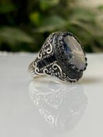 Mystic Topaz Stone Silver Ring #037 - Image 6