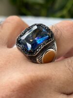 Mystic Topaz Stone Silver Ring #038 - Image 2