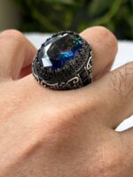 Mystic Topaz Stone Silver Ring #037 - Image 7