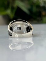 Black Agate Stone Silver Ring #045 - Image 6