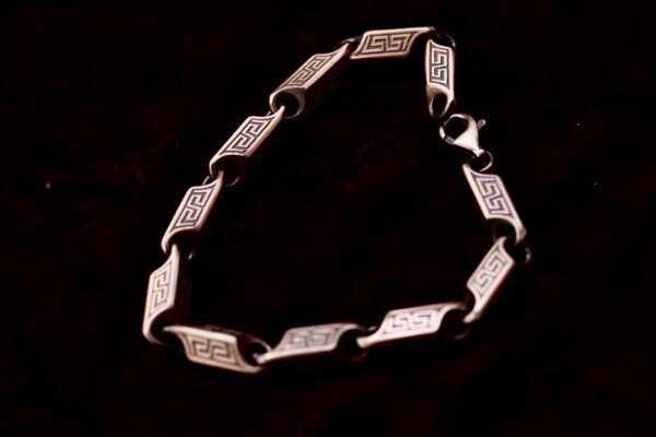 Exclusive Design Engraved Silver Bracelet