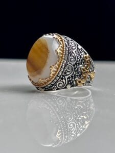Yemeni Agate Silver Ring