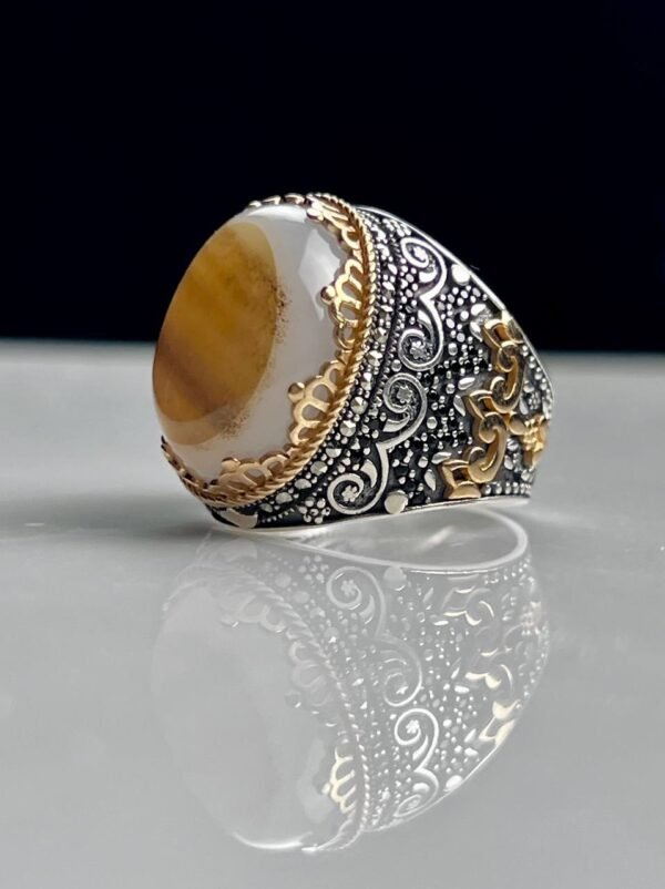 Yemeni Agate Silver Ring