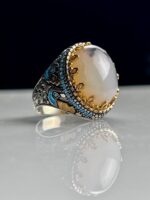 Yemeni Agate Silver Ring #066 - Image 5
