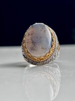 Yemeni Agate Silver Ring #067 - Image 2