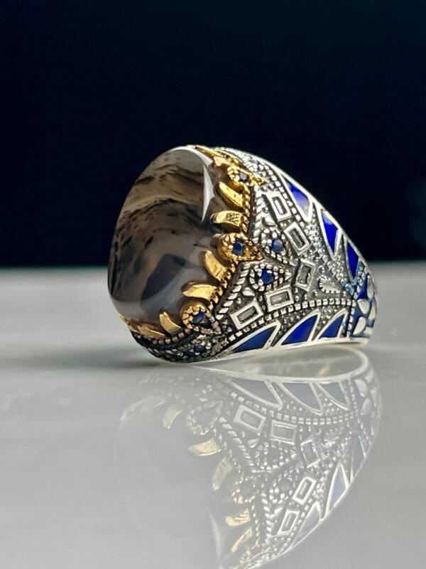 Yemeni Agate Silver Ring