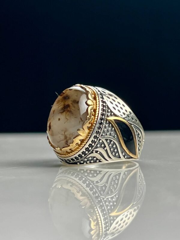 Yemeni Agate Silver Ring