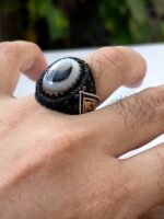 Yemeni Agate Silver Ring #052 - Image 2