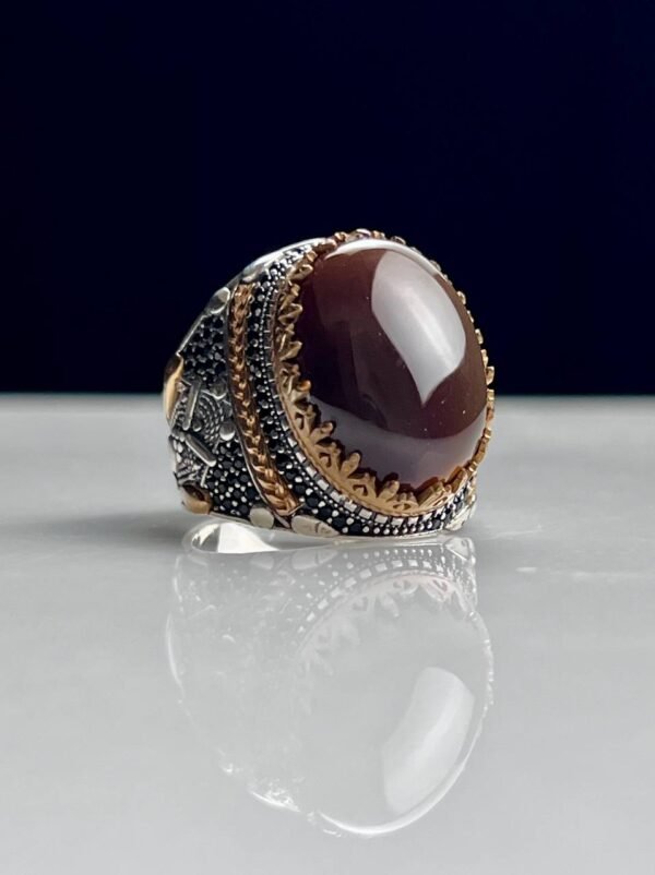 Yemeni Agate Silver Ring