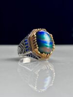 Cat's Eye Stone Silver Ring #061