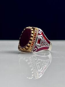 Agate Stone Silver Ring