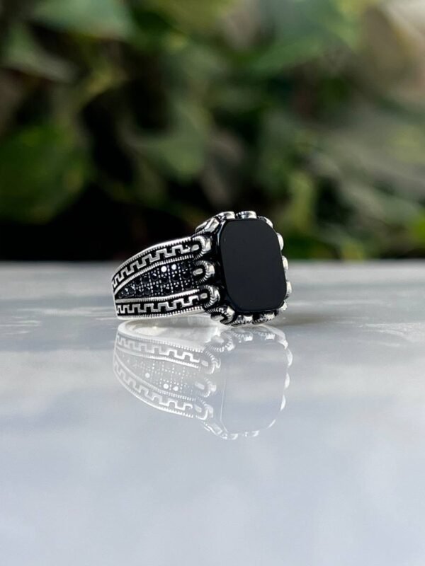Black Onyx Stone Silver Ring